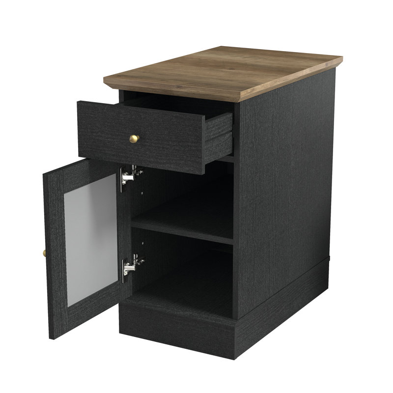 Table de bout Korbin, Chêne noir / chêne noueux
