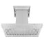 30" 400 CFM Ducted Island Range Hood in Silver