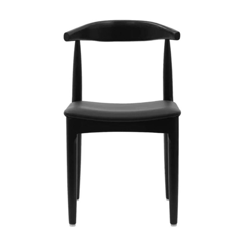 Chaise en bois massif Aitana, Noir