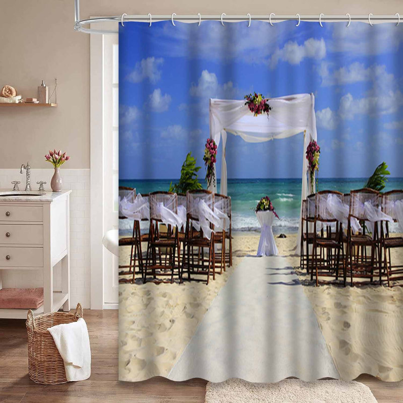 Plage mexicaine magnifique mer bleu ciel été du Mexique avec 12 crochets, L 72 po x l 84 po