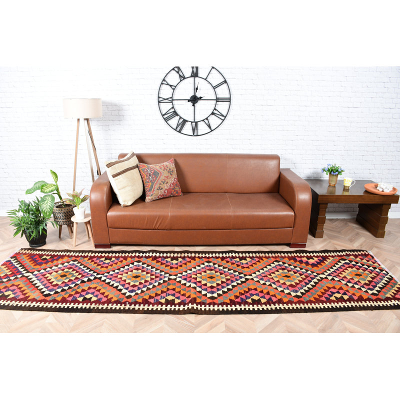 Tapis turc tissé à la main avec motif géométrique vibrant pour un décor intérieur unique et tapis de style bohémien sans dimensions