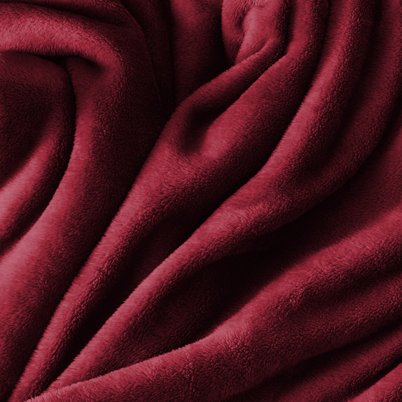 Makilah Sherpa Fleece Fur Blanket for Bed, Sofa Throw Soft all seasons , Burgundy, 200cm H x 150cm W
