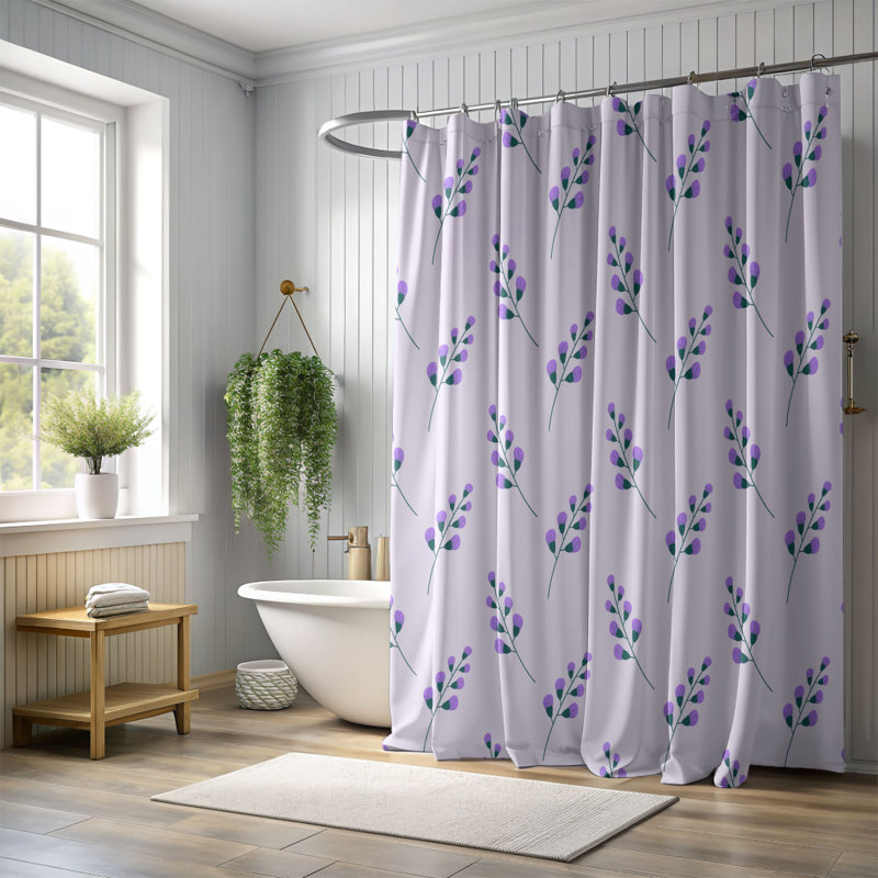 Soft White - 1 Piece Standard Shower Curtain, 74"H x 71"W