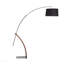 Lampe sur pied Mid-Century moderne en bois de noyer et lin noir