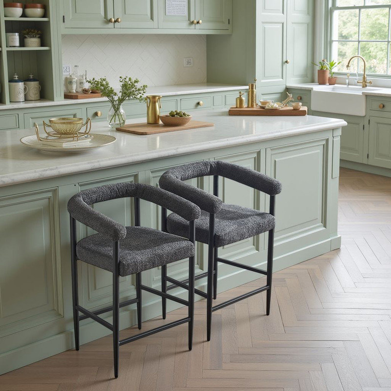 Ensemble de 2 tabourets de bar Modern, Grey