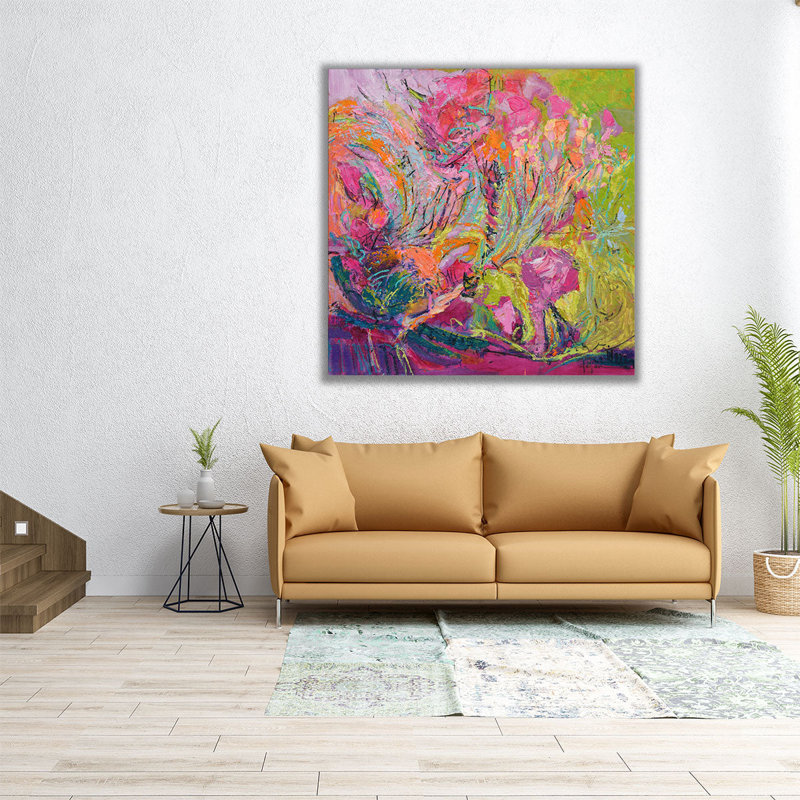 Parmi les pâturages verts I - reproduction d'art sur toile, H 12 po x l 12 po