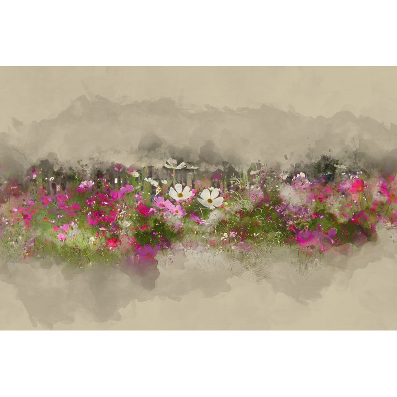 Abstract Flower Background - Wrapped Canvas Painting, 81cm H x 122cm W x 3.8cm D