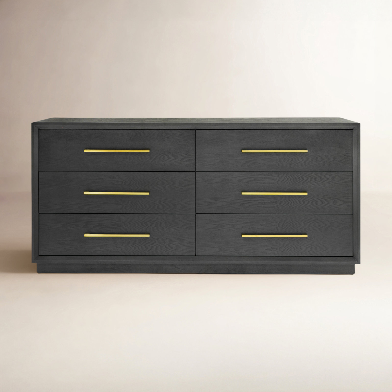 Langley 67.99" W 6-Drawer Double Dresser, Gray