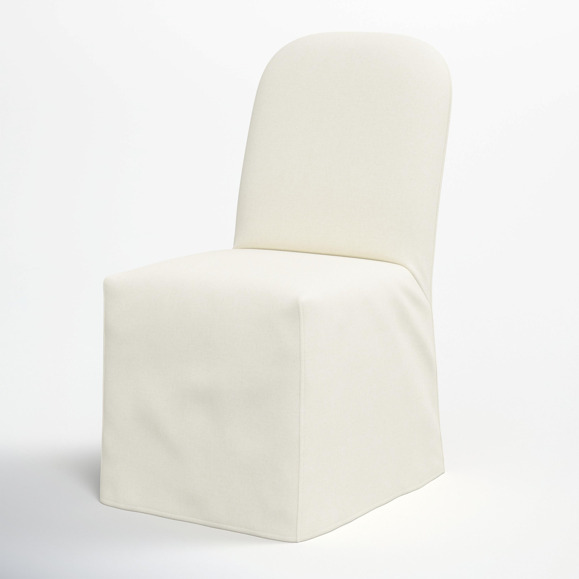 Maggie Slipcover Dining Chair, Zuma White Textured Linen