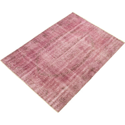 Tapis intérieur en laine 5 pi 2 po x 7 pi 1 po one-of-kind à la main-noué la années rose Bevin