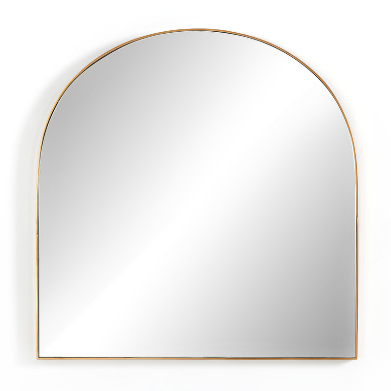 Georgina Flat Metal Wall Mirror, Polished Brass, 40" x 39"