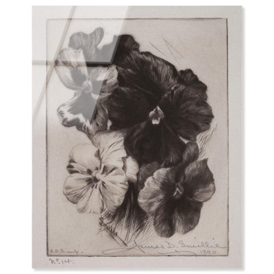 Art rétro de Victorian Pansies, reproduction d'art sur acrylique