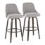 Tabouret de bar clouté 30 po à hauteur fixe avec pieds en bois cintré et repose-pieds rond - ensemble de 2-109576231-109576230