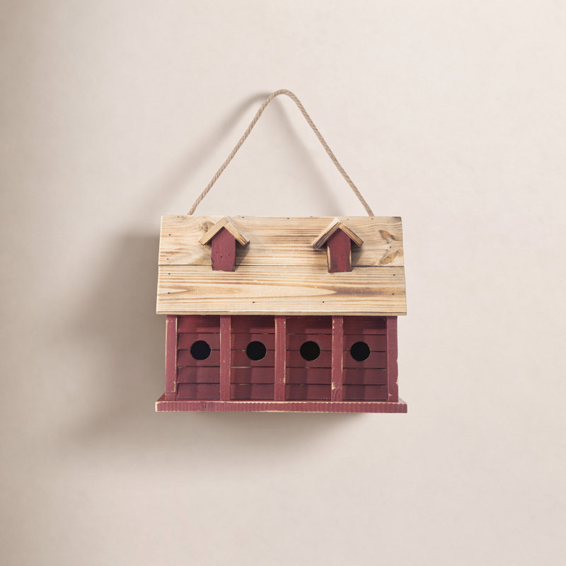 Maison d'oiseaux 12,5 po x 14,5 po x 9 po Baughman, Rouge