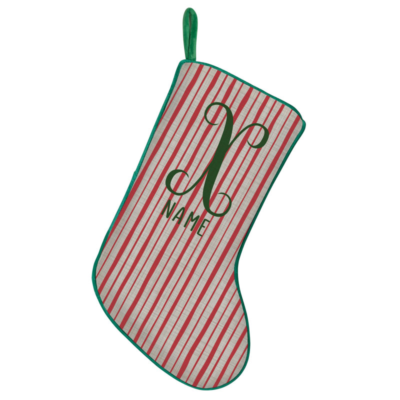 Bas de Noël rétro à garniture personnalisée, Oui