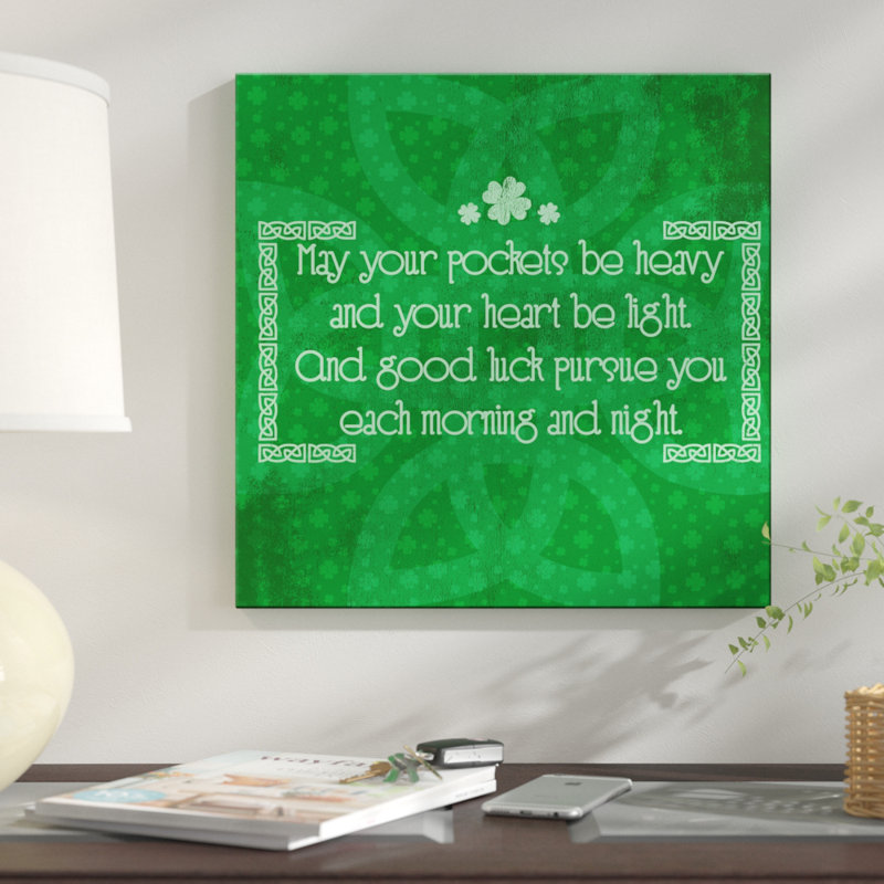 Bonne vieille chance irlandaise-impression d’art textuel sur toile non encadrée, H 12 po x l 12 po x P 0,75 po