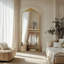 Miroir pleine grandeur antique antique, 75 po x 30 po rétro avec cadre matelassé-565667819-565667818