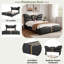 Lit plateforme tapissier avec tête de lit en forme de papillon et décorations en métal doré-327049437-327049408