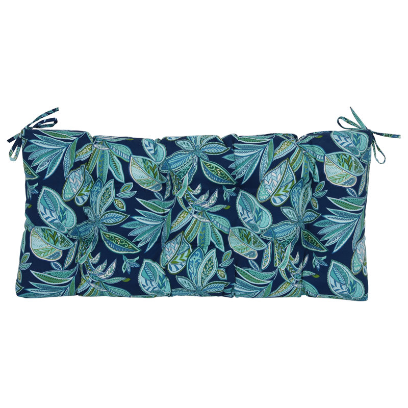 42-Inch By 19-Inch Outdoor Tufted Loveseat Cushion, Blue/Crestwood Marine Floral