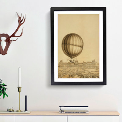 Hot Air Balloon Above Versailles Palace - Picture Frame Painting Print