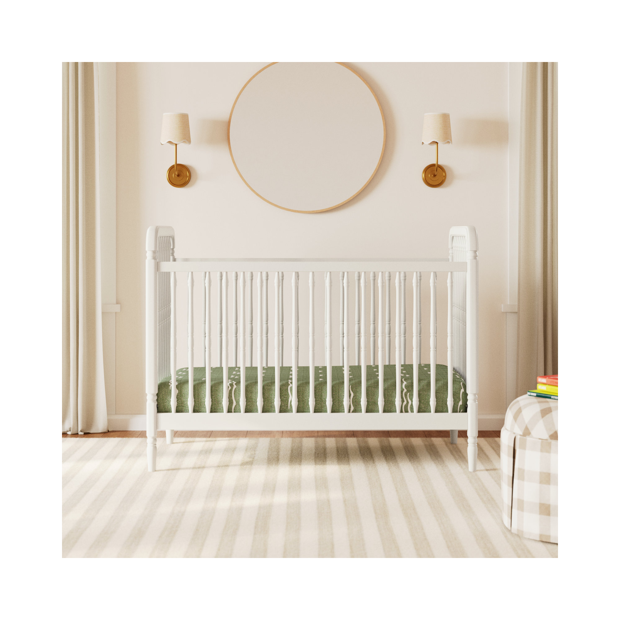 Liberty 3-in-1 Convertible Crib, Warm White