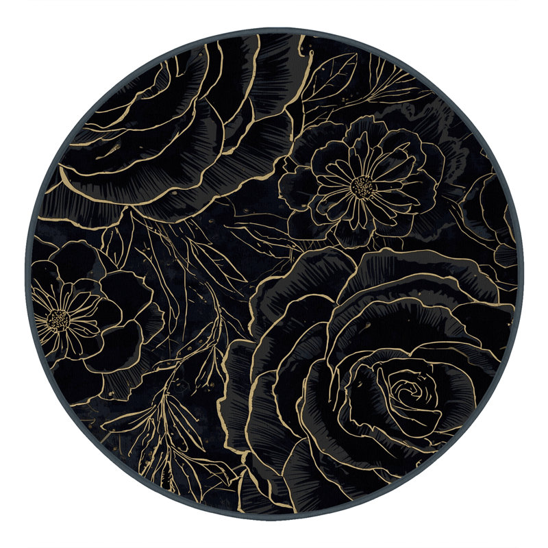 Tapis floral gris lavable à la machine Ottwell, 2 pi x 3 pi