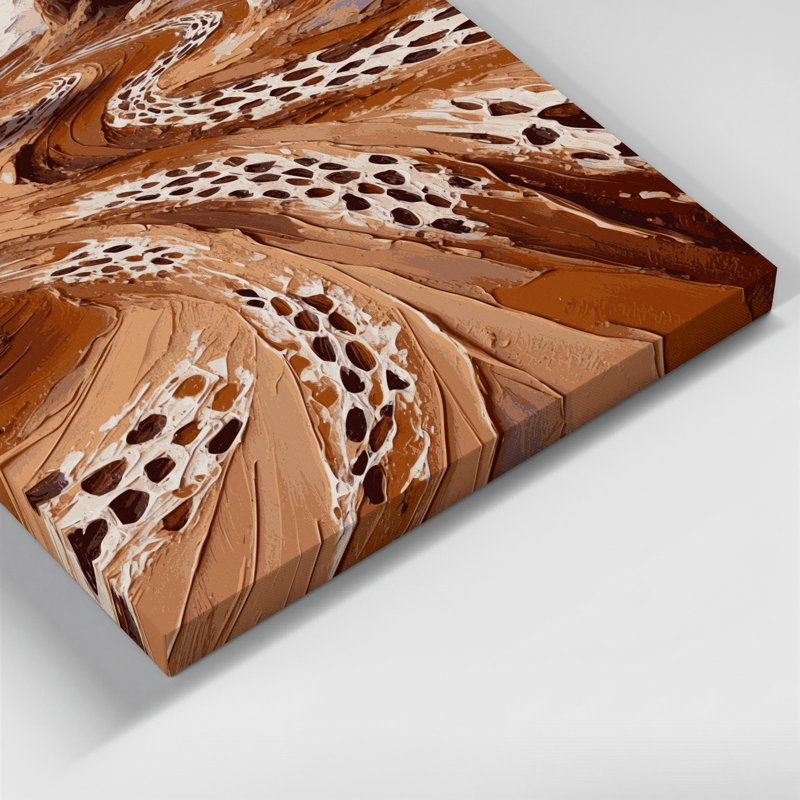 Art sur toile brun, motifs du sud-ouest, "Coyote Tracks 205", H 12 po x l 18 po
