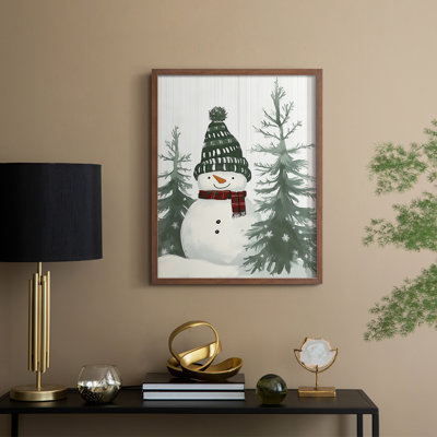 «Christmas Holiday Art», reproduction d'art encadrée - Bois massif