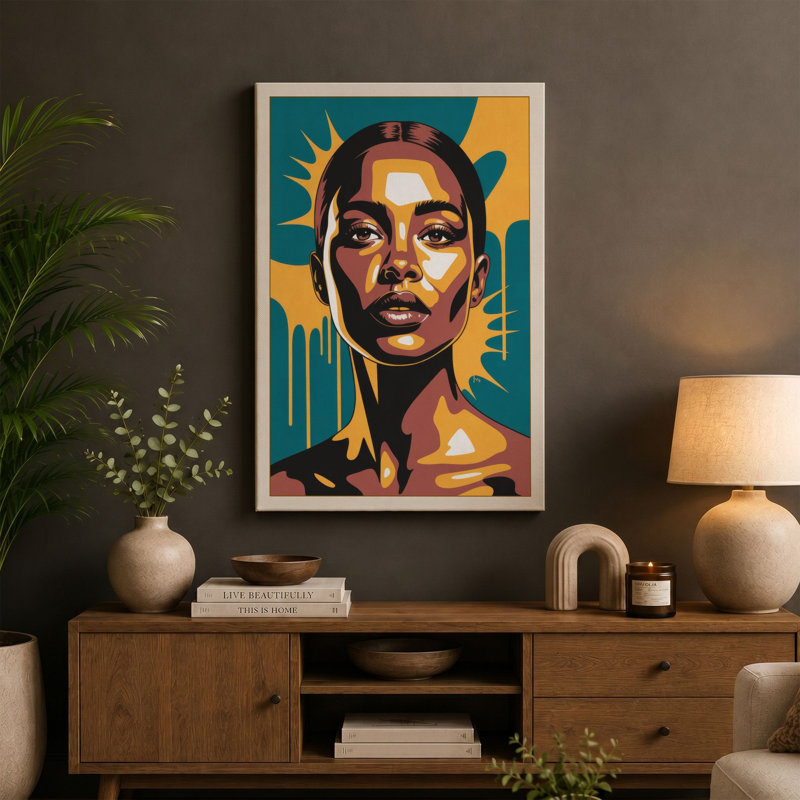 Golden Radiance Modern - Wrapped Canvas, 18x12 - 45.7 x 30.5 cm, Terracotta Border