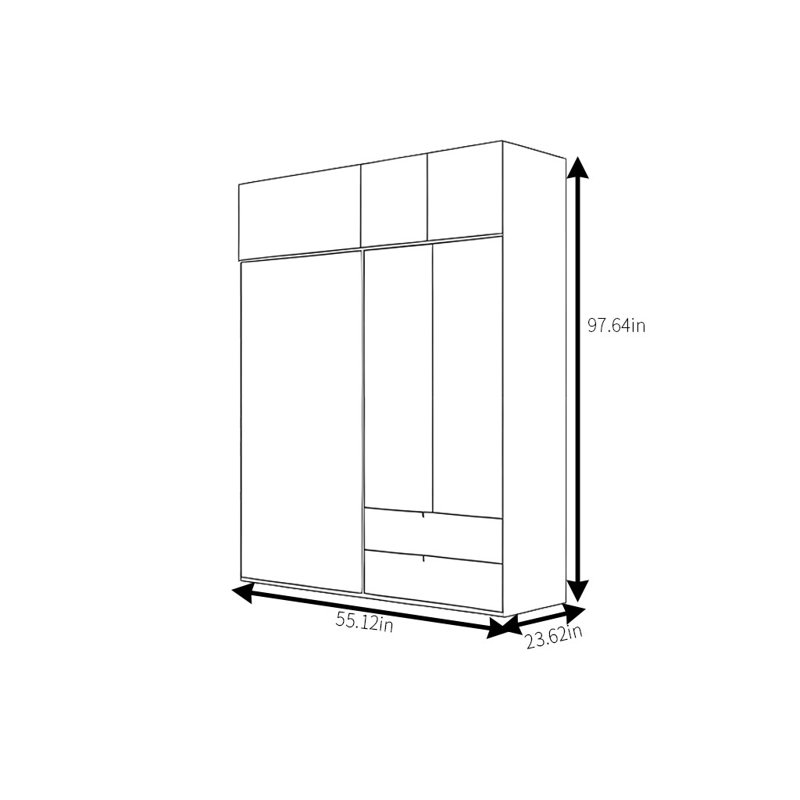 Garde-robe simple, tendance et haut de gamme, H 97,64 po x l 55,12 po x P 23,62 po