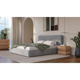 Dearborn King Bed in Contessa Dove Fabric