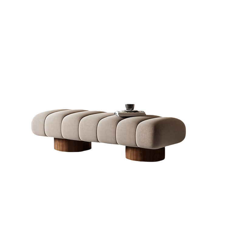 Banc rembourré en tissu Safron, H 16,53 po x l 59,05 po x P 18,89 po