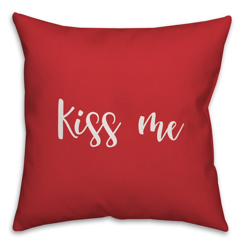  Coussin Kiss Me, Rouge / Blanc, Housse de coussin