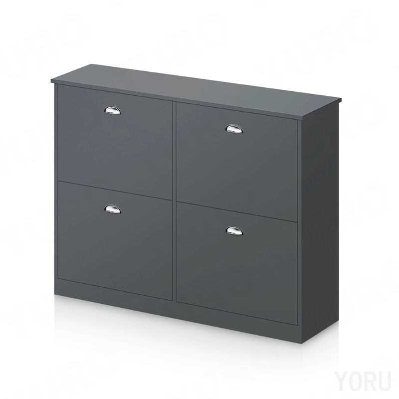 Armoire à chaussures 4 tiroirs, étagère mince dissimulée pour entrée - standard, Gray