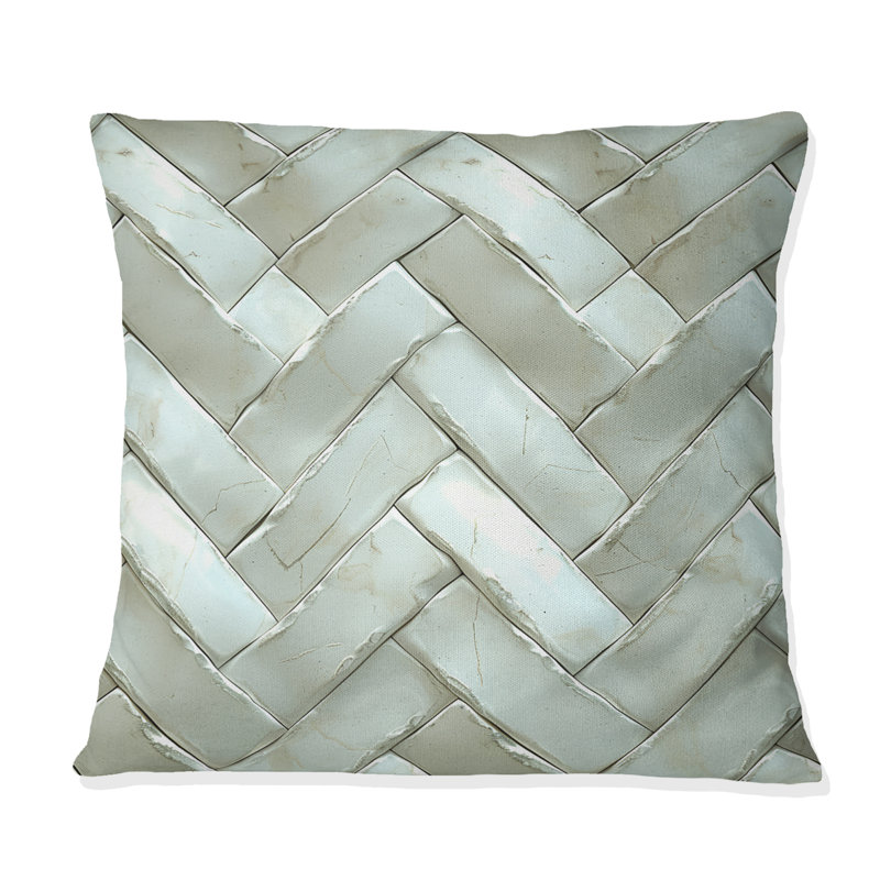 Coussin beige à chevrons crème Midcentury II - Midcentury, H 18 po x l 18 po