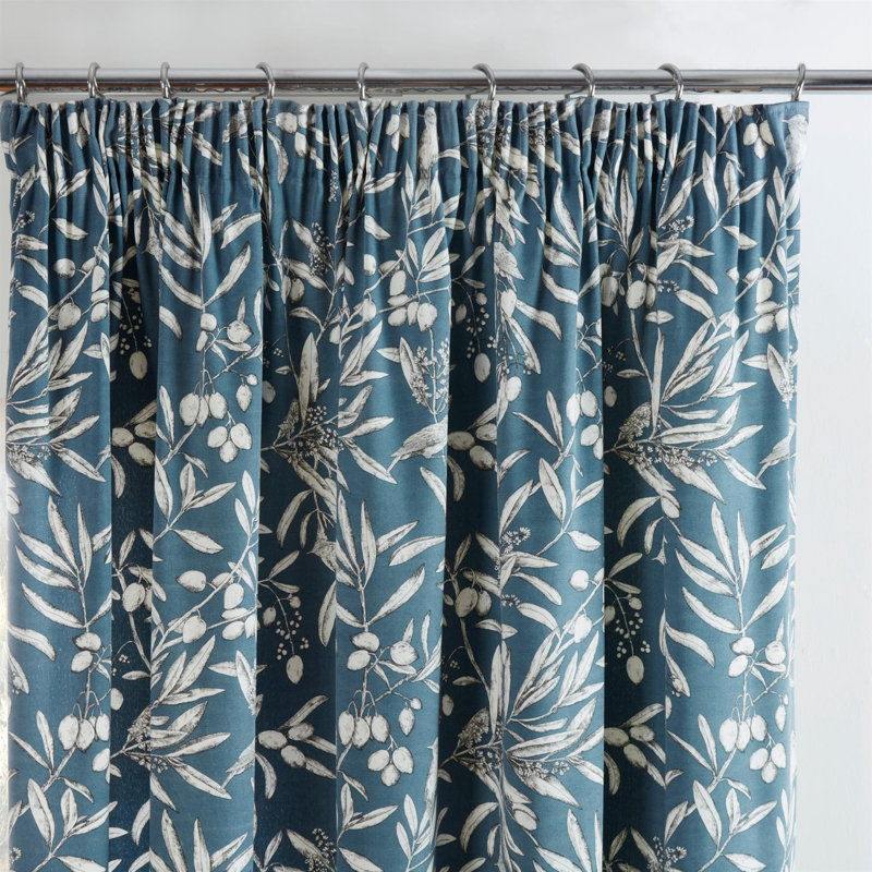 Edeline Room Darkening Curtains Pair, Blue, 117 W x 137 D cm