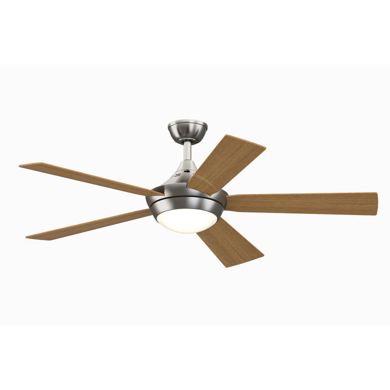 Celano v2 52 inch Indoor Ceiling Fan with LED Light Kit - Brushed Nickel with Reversible Cherry/Dark Walnut blades
