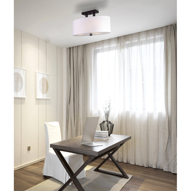 Resaca Polyester Semi Flush Mount, Oil Rubbed Bronze