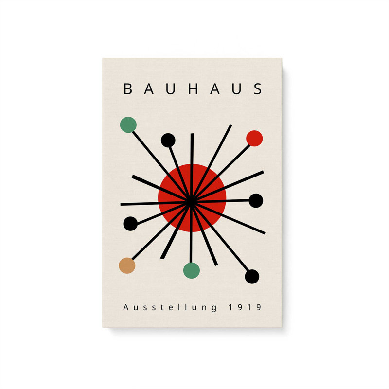 «Bold Bauhaus Burst», reproduction sur toile, H 12 po x l 8 po x P 1,25 po, Toile tendue
