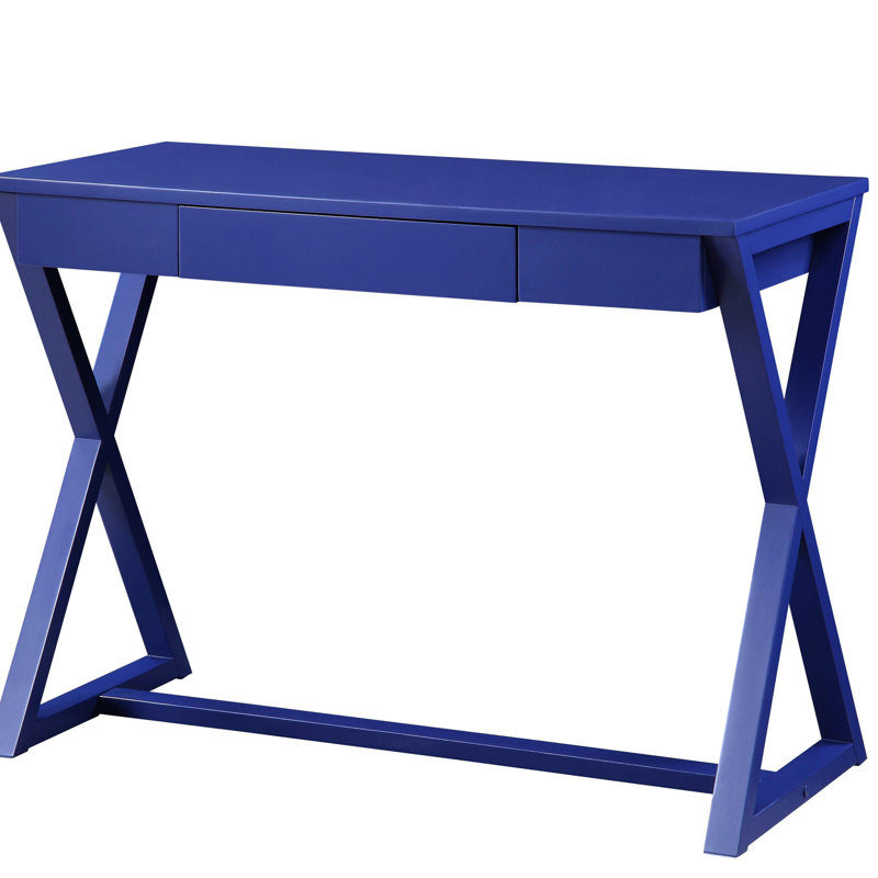 Bureau d'étude Twilight Blue avec surface de travail spacieuse et base rectangulaire