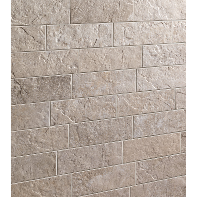 Alps 3" x 9" Porcelain Stone Look Subway Wall & Floor Tile, Beige