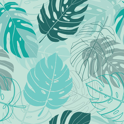 Feuilles de Monstera tropicales à motif chenille