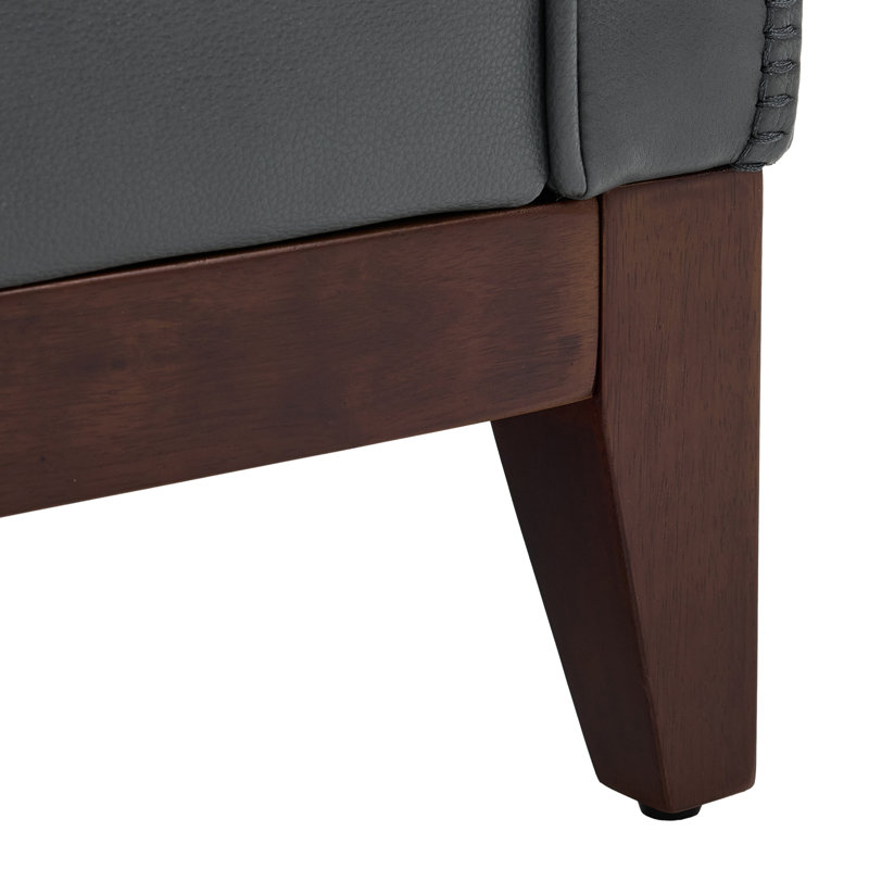 Fauteuil Hamse, Navy Grey Genuine Leather