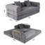 Lit convertible de 75 pouces, 21 pouces de mousse à mémoire comprimée, fausse fourrure, salon, usage domestique, gris cendré, microfibre, canapé-lit pliable 3 places sans dossier, avec mousse et 2 oreillers, pour petits espaces