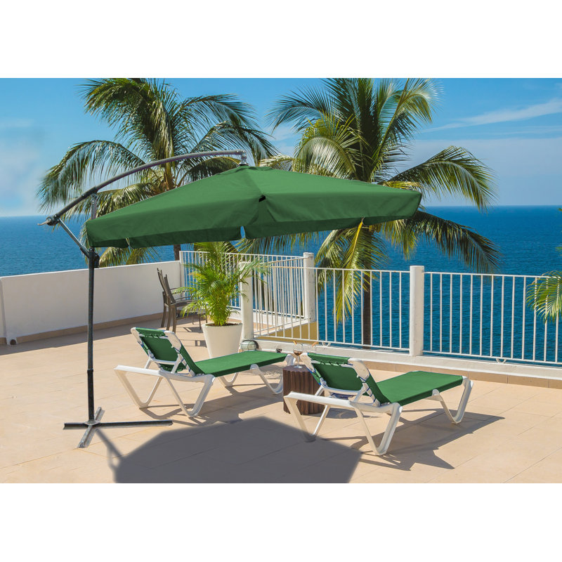 280cm Tilt Cantilever Parasol, Green
