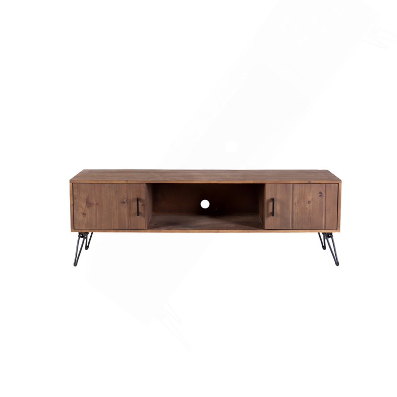 Meuble télé en bois récupéré de style industriel avec meuble de rangement pour salon