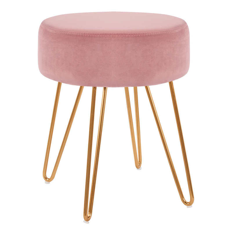 Raelynn Iron Accent Stool, Pink