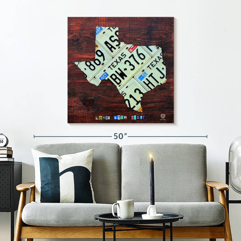 Aliaz Texas Licence Plate Map Large
