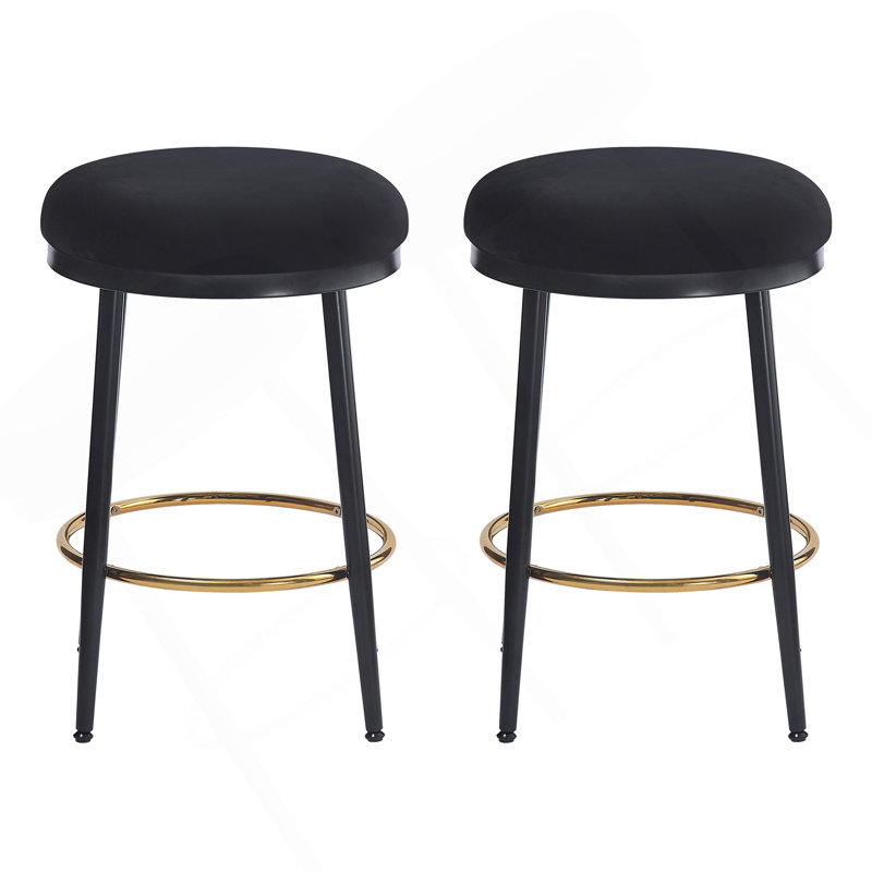 Ensemble de 2 tabourets de comptoir 24,75 po Modern, 2, Noir