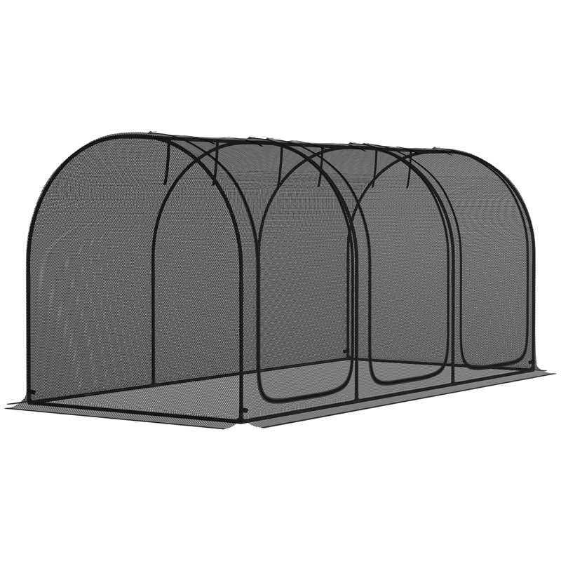 47.25' W x 47.25' D Mini Greenhouse, Black, 47.25" H x 106.25" W x 47.25" D
